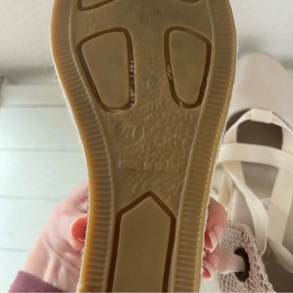 Viscata Barcelona Escala Canvas Espadrille Wedges Shoes Size 37 - Picture 9 of 11